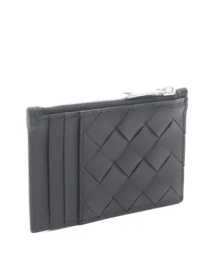 Bottega Veneta ビンテージ イントレチャート ジップレザー カードケース ブラック - サムネイル2
