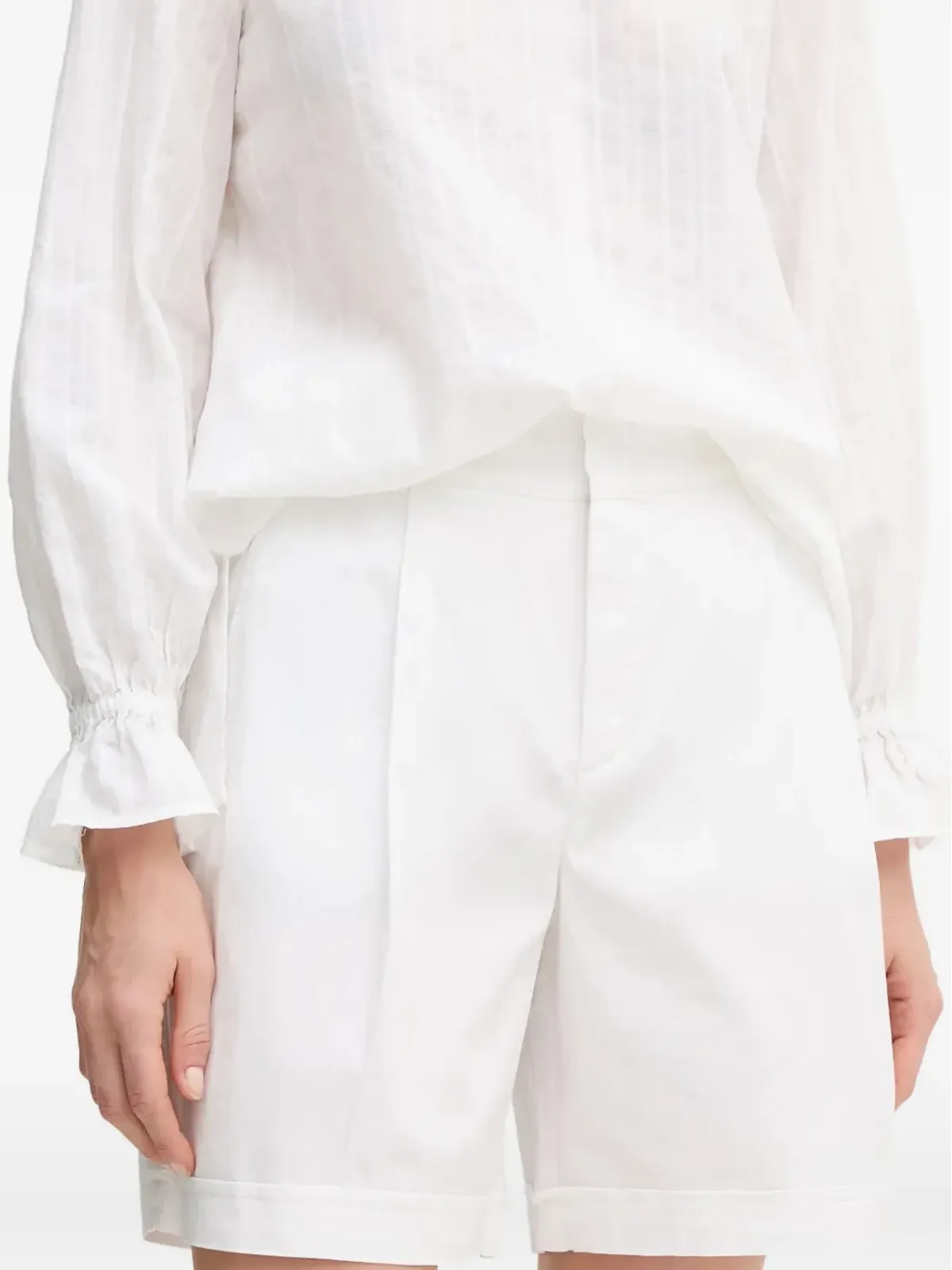 Marc Aurel cuffed pleated shorts - White - 画像2