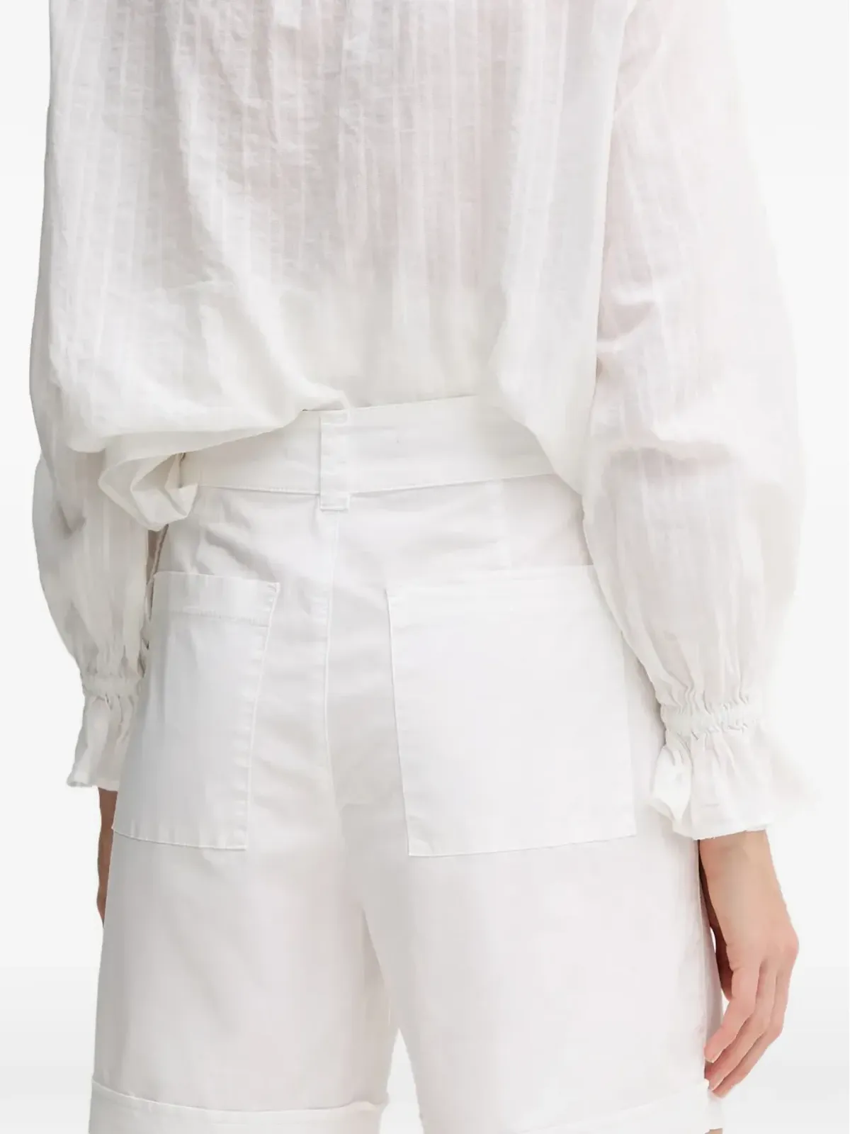 Marc Aurel cuffed pleated shorts - White - 画像3