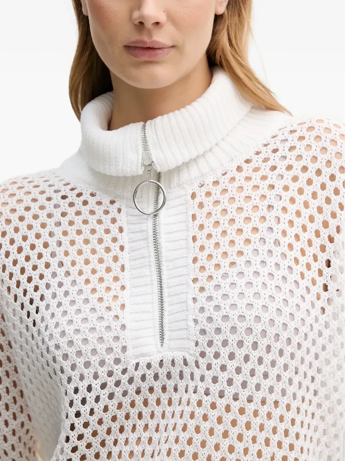 Joseph Ribkoff ジップメッシュポロトップ - 画像4