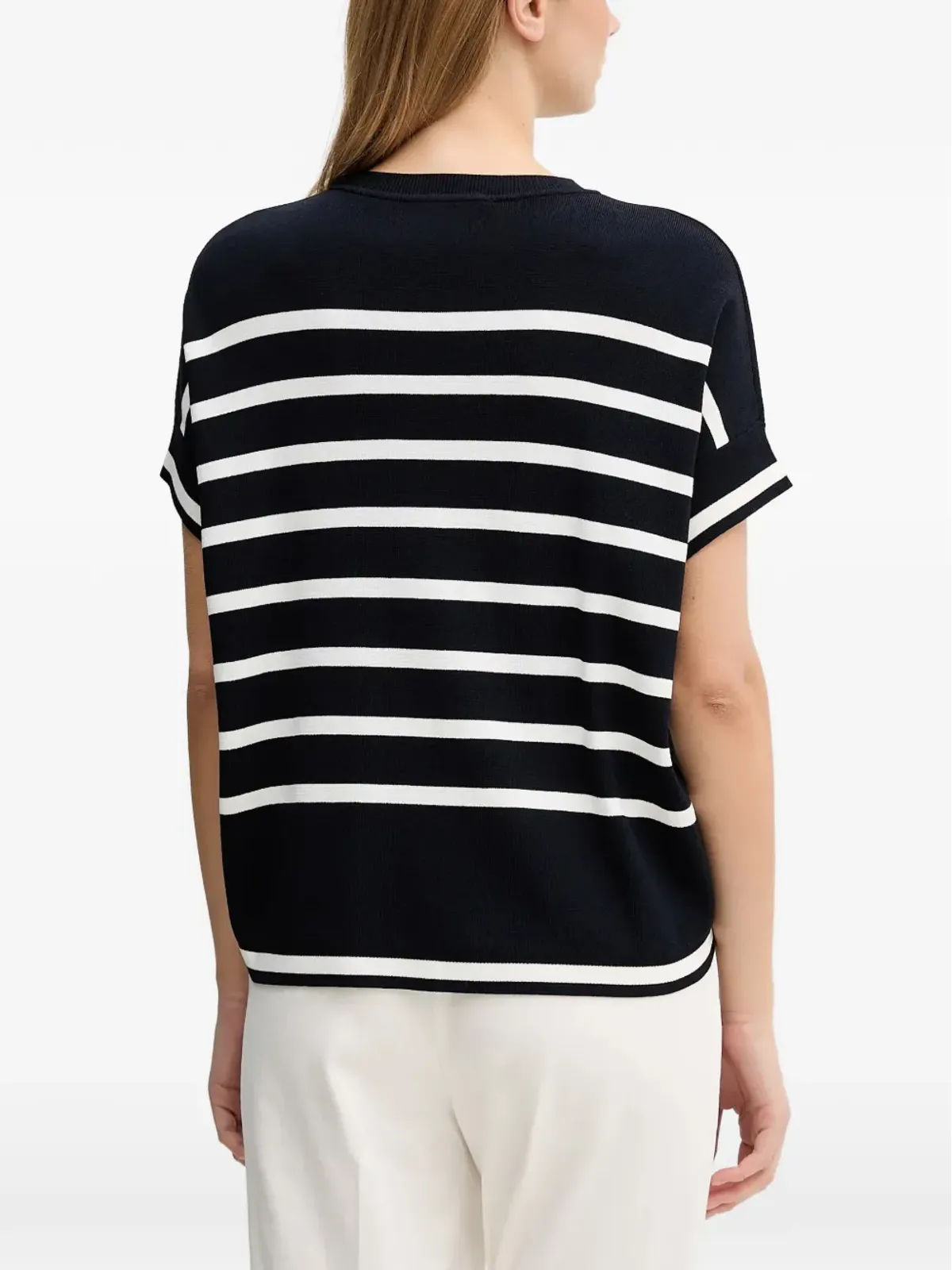 Joseph Ribkoff ストライプVネックTシャツ - 画像3