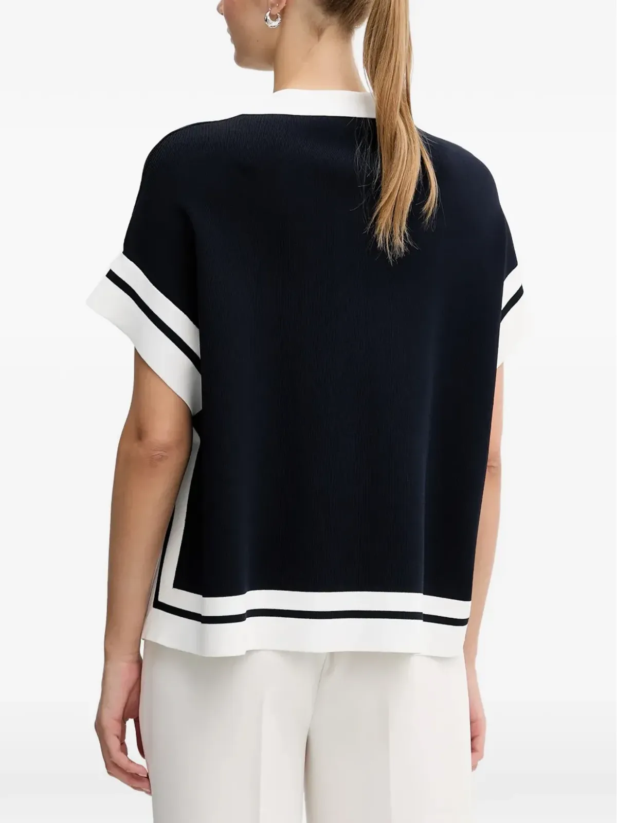 Joseph Ribkoff collared striped top - Blue - 画像3
