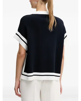 Joseph Ribkoff collared striped top - Blue - サムネイル3