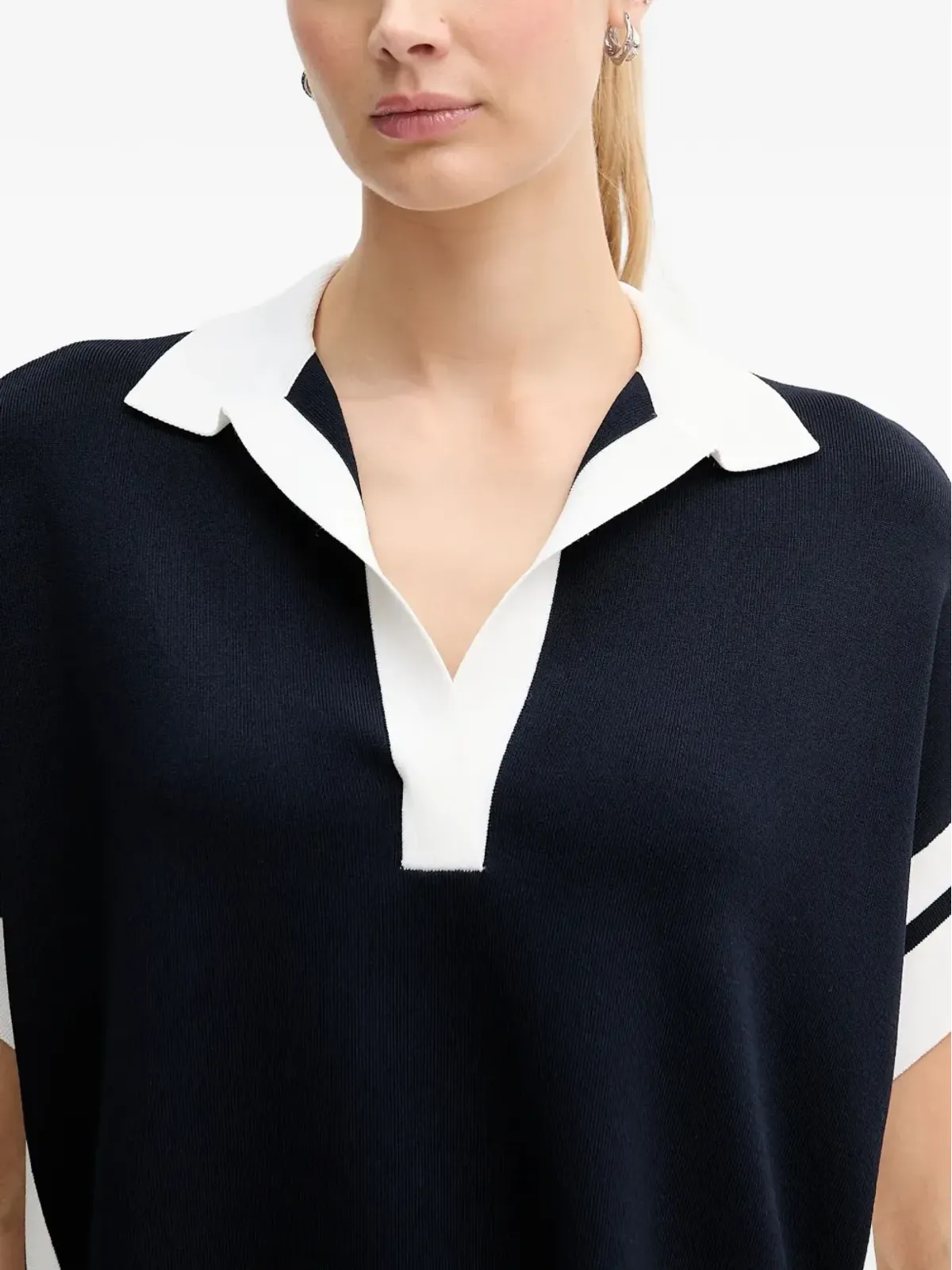 Joseph Ribkoff collared striped top - Blue - 画像4