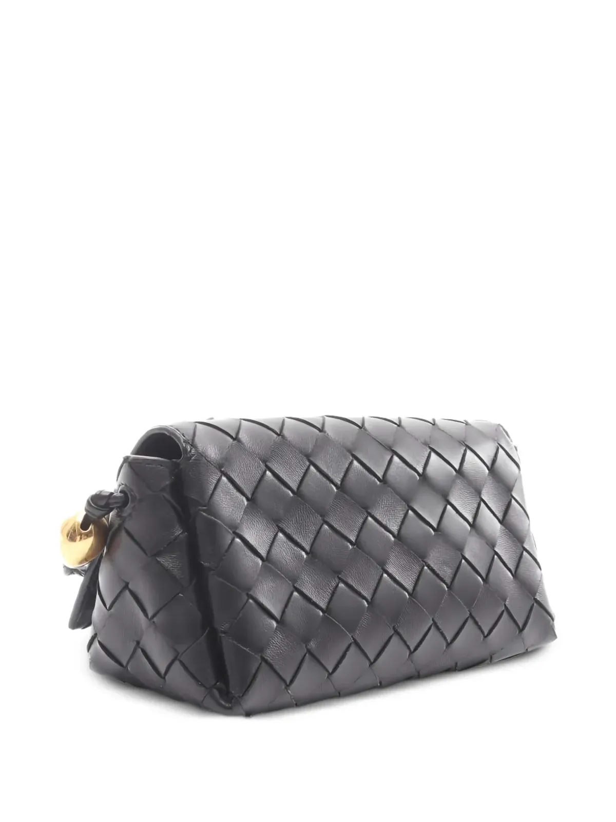 Bottega Veneta Pre-Owned 1910sイントレチャート風レザーショルダーバッグ - ブラック - 画像2