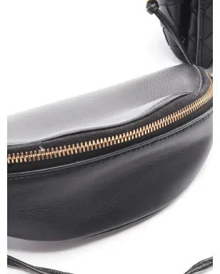 Bottega Veneta Pre-Owned 1910sイントレチャート風レザーショルダーバッグ - ブラック - サムネイル3