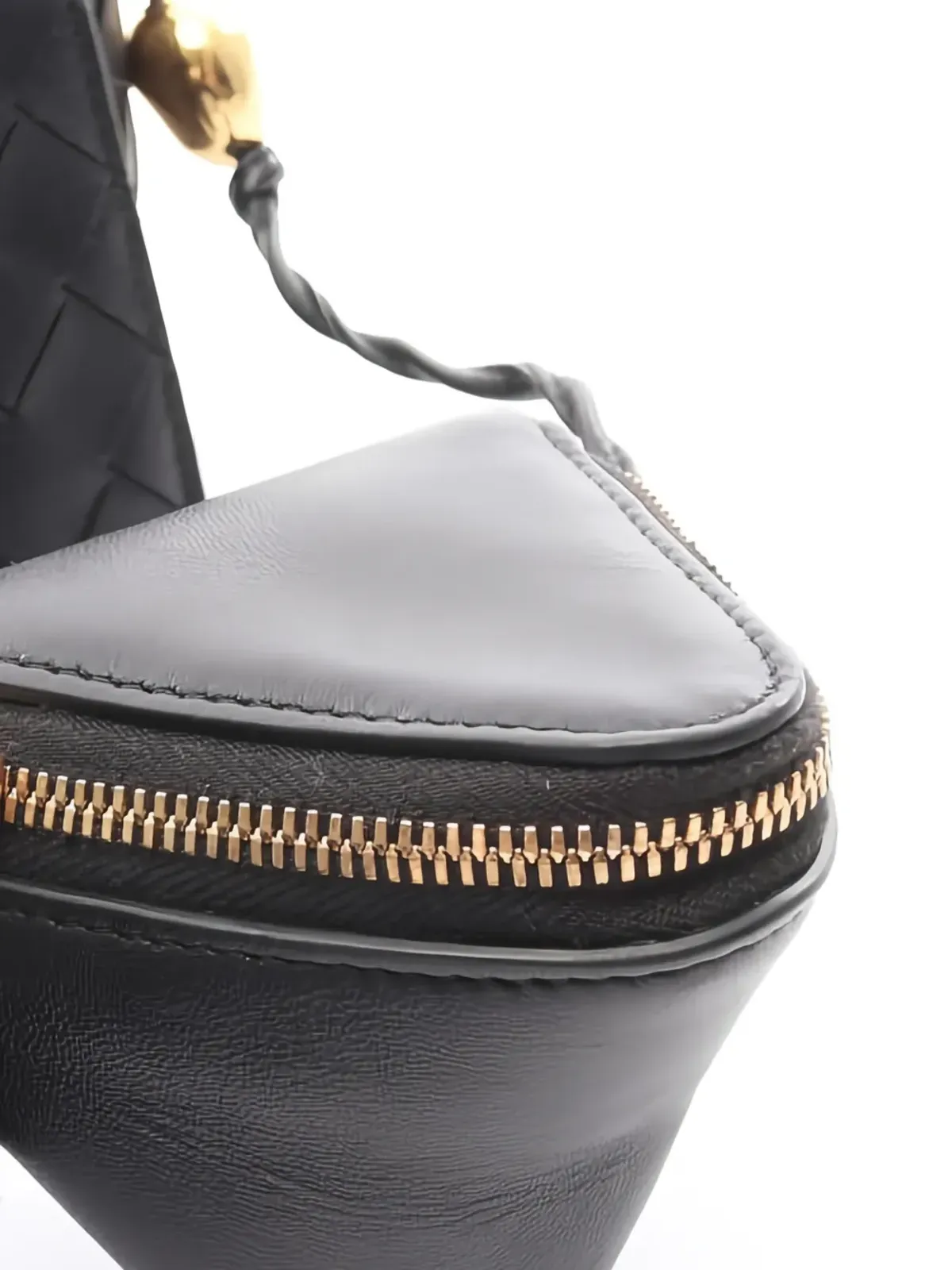 Bottega Veneta Pre-Owned 1910sイントレチャート風レザーショルダーバッグ - ブラック - 画像4
