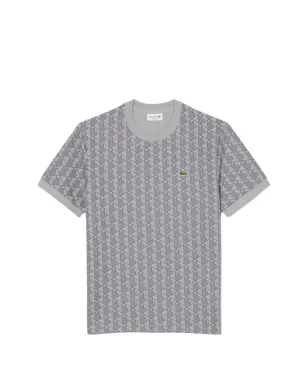 Lacoste ジオメトリックプリントTシャツ グレー - サムネイル1