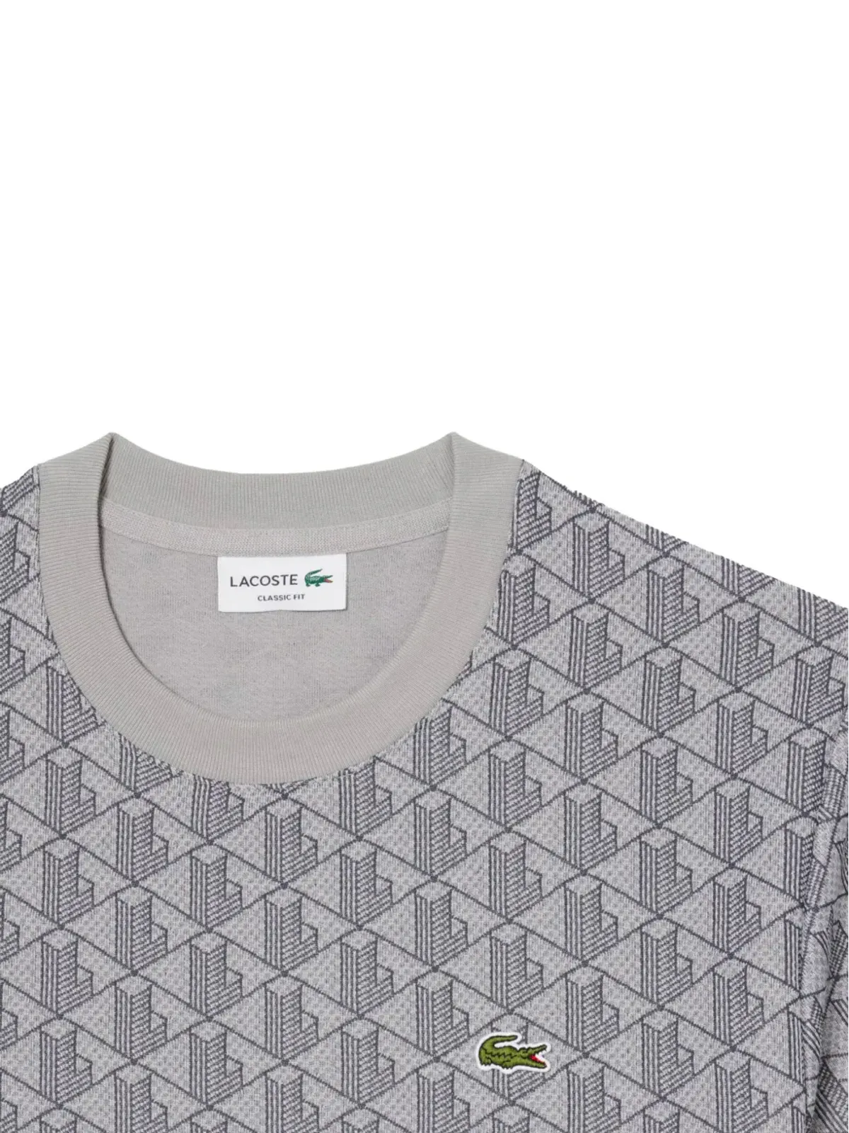 Lacoste ジオメトリックプリントTシャツ グレー - 画像4