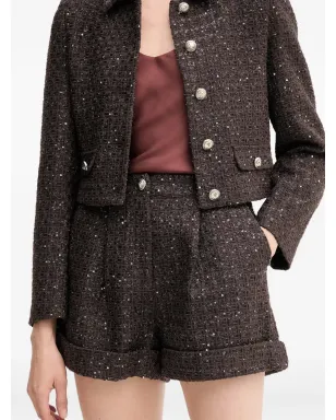 Gaudi sequins-embellished button-fastening shorts - Brown - サムネイル2