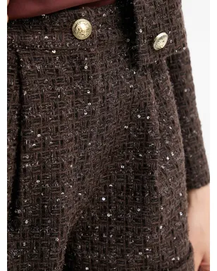 Gaudi sequins-embellished button-fastening shorts - Brown - サムネイル4