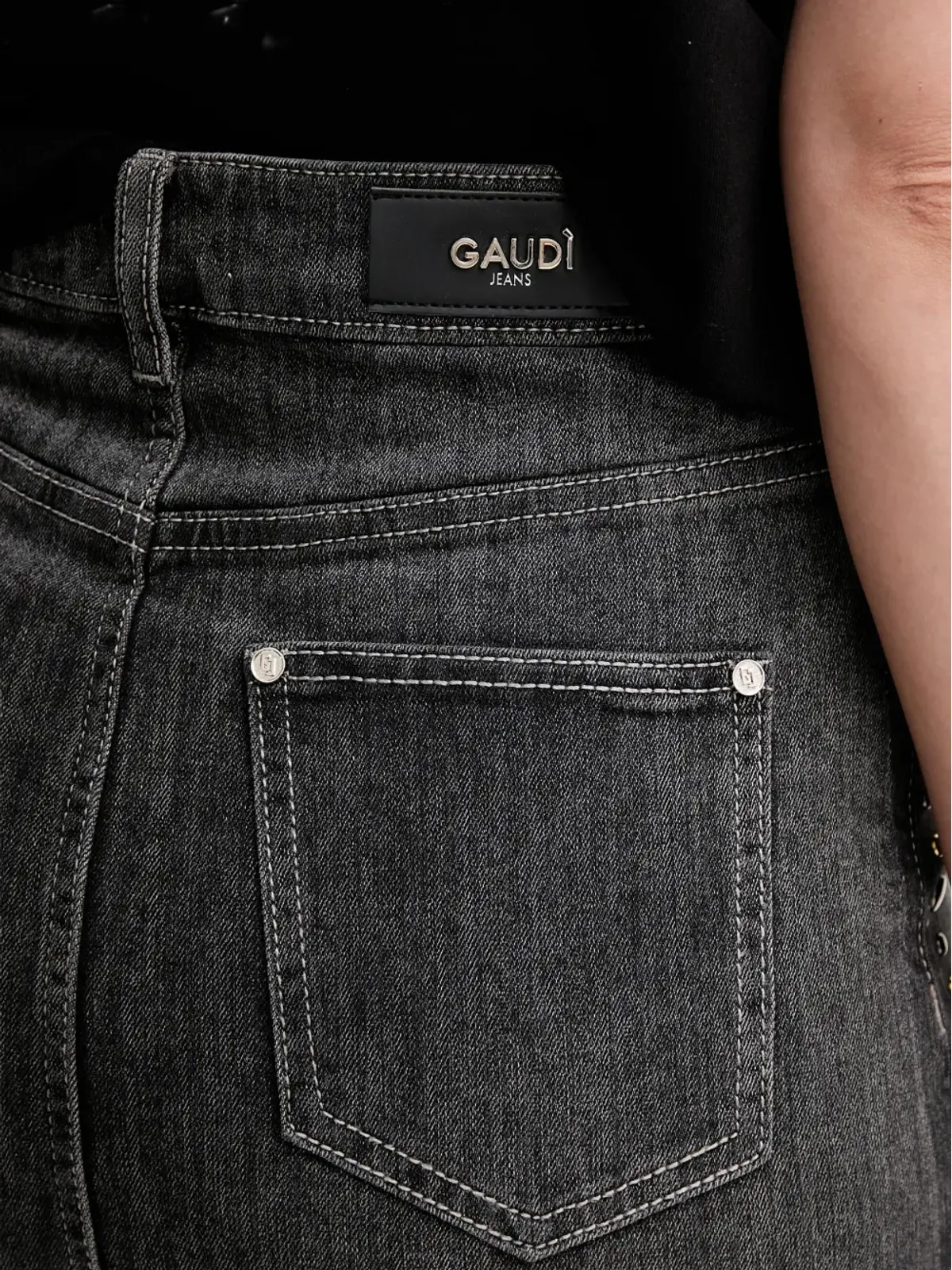 Gaudi スタッド付きスプリットミディスカート - 画像4