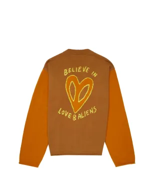 The Elder Statesman Love And Aliens ジャカード カシミヤ カーディガン ブラウン - サムネイル2