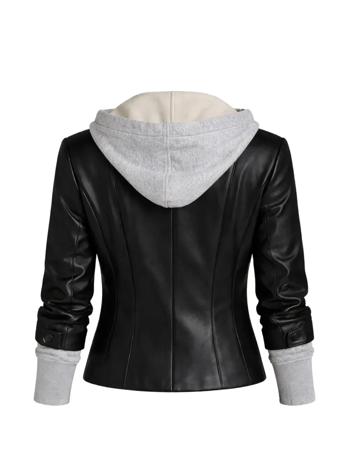 Cinq A Sept Le Petit Hooded ヴィーガンレザー ジャケット - 画像2