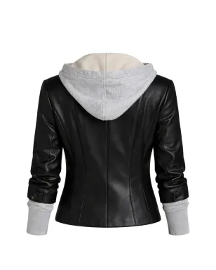 Cinq A Sept Le Petit Hooded ヴィーガンレザー ジャケット - サムネイル2