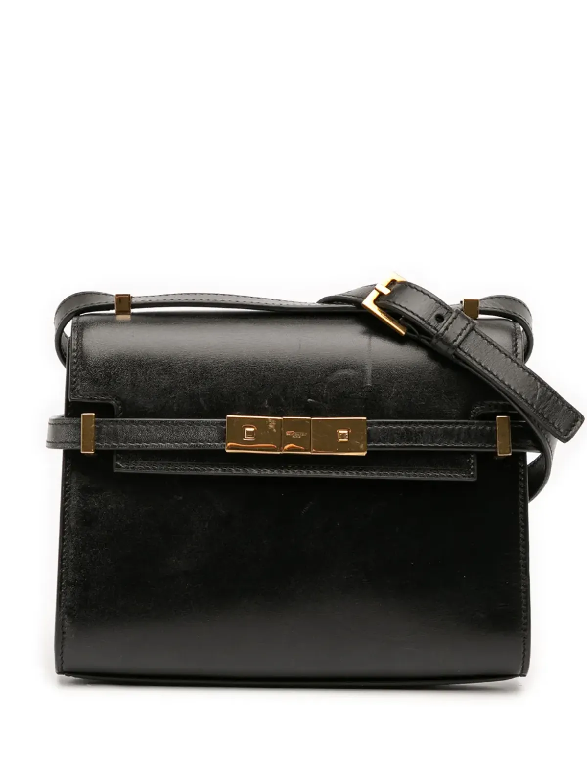 Saint Laurent Pre-Owned 2023 Mini Box Calfskin Manhattan shoulder bag - Black - 画像1