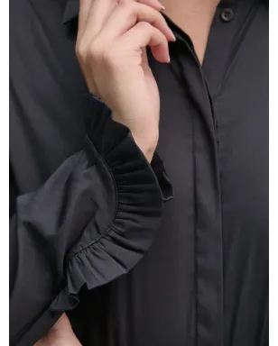 Mos Mosh MMMattie ruffled-cuff shirt - Black - サムネイル5