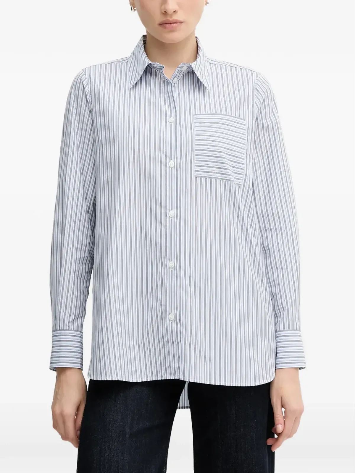 Mos Mosh MMElinda striped shirt - White - 画像1
