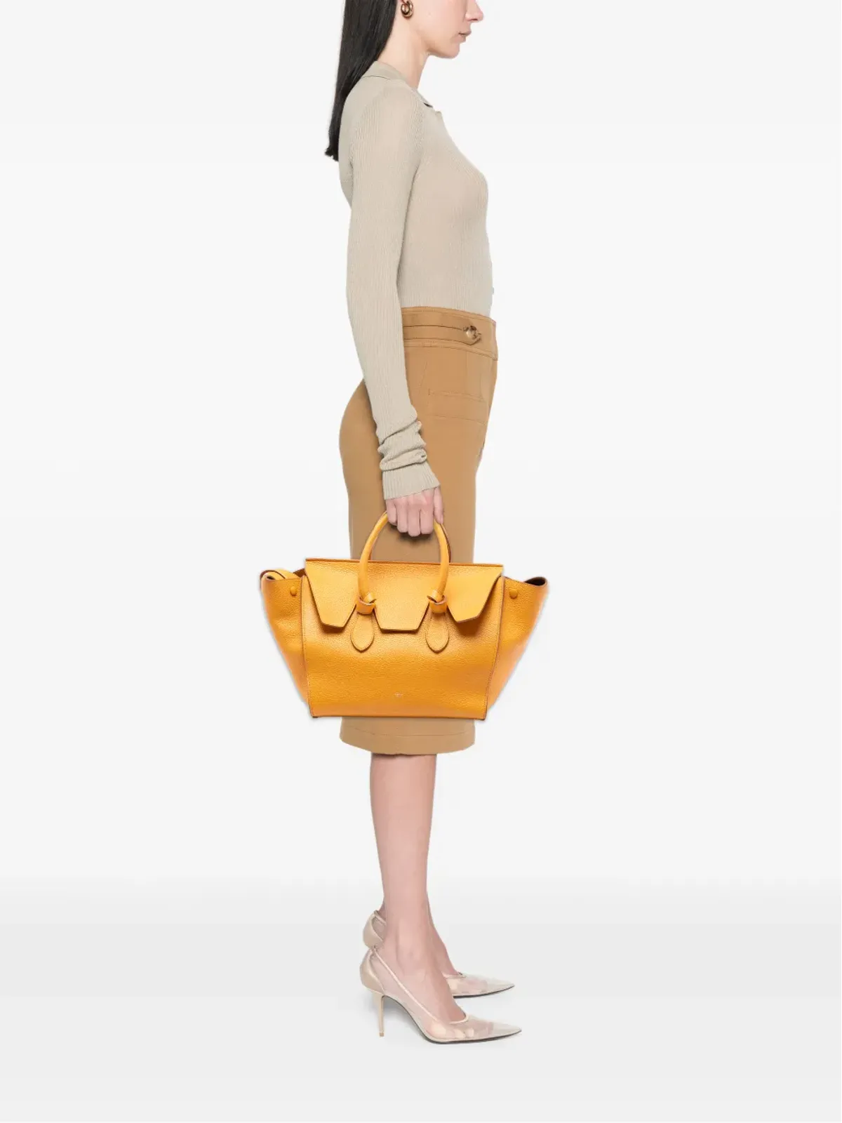 Celine Pre-Owned 2013 Small Grained Calfskin Tie Knot handbag - Yellow - 画像2