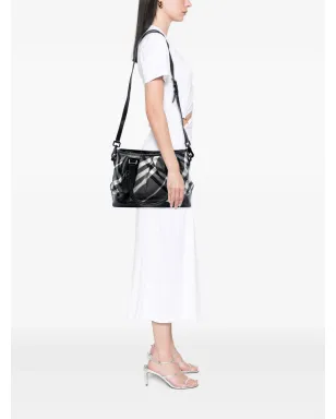Burberry ビンテージ Beat Check Nylon Lowry サッチェル - ブラック - サムネイル2