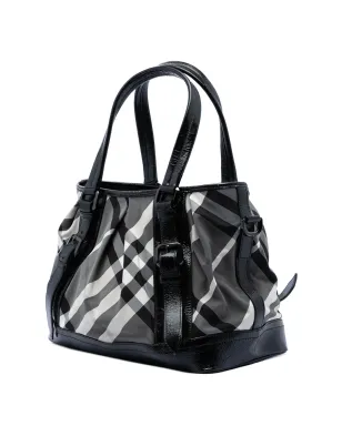 Burberry ビンテージ Beat Check Nylon Lowry サッチェル - ブラック - サムネイル3