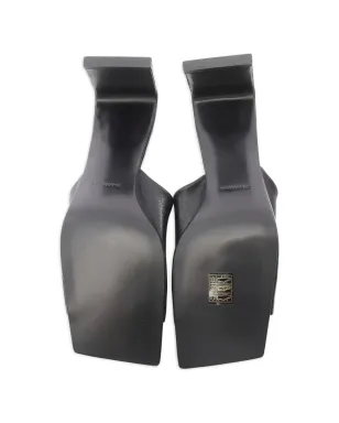 Jil Sander Pre-Owned 2020s スカルプドヒール レザーサンダル ブラック - サムネイル4