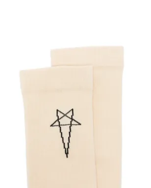 Rick Owens DRKSHDW ペンタグラム・インターシャ ハイソックス - サムネイル3
