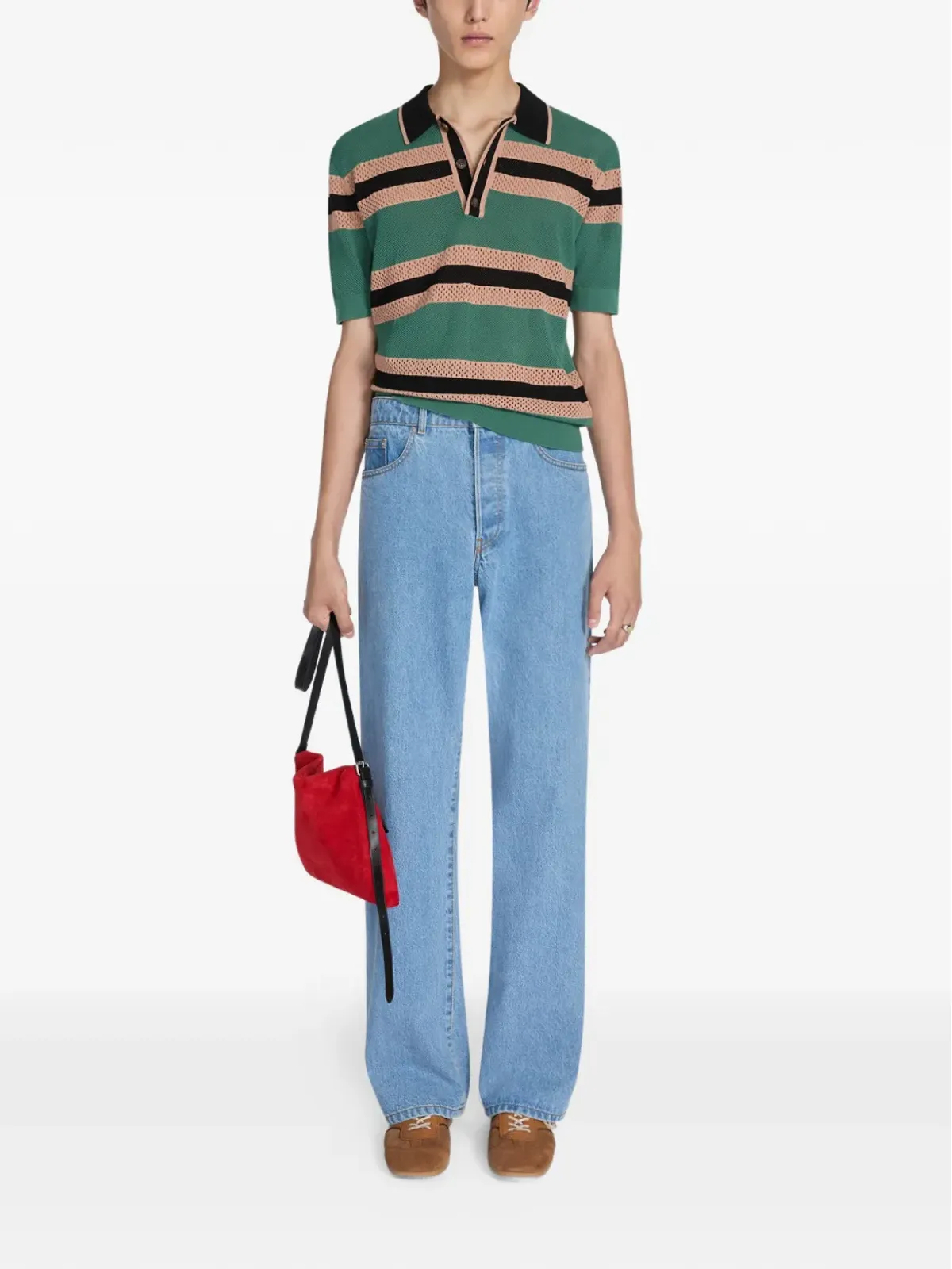 DRIES VAN NOTEN スエード クロスボディバッグ - レッド - 画像3