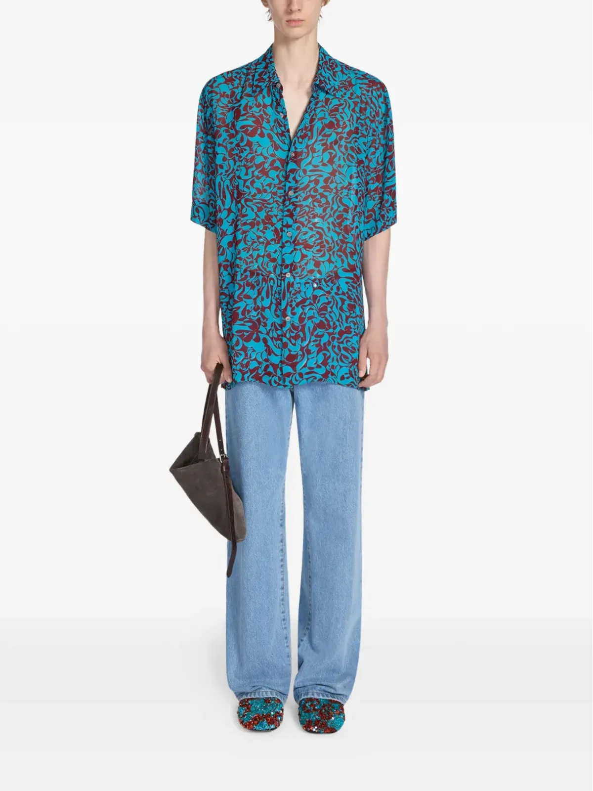 DRIES VAN NOTEN 花柄プリント 半袖シャツ - ブルー - 画像2