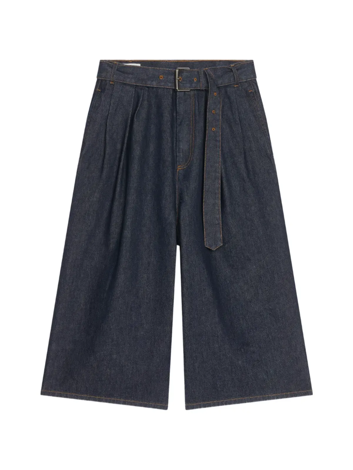 DRIES VAN NOTEN ベルト付きデニムショーツ ブルー - 画像1