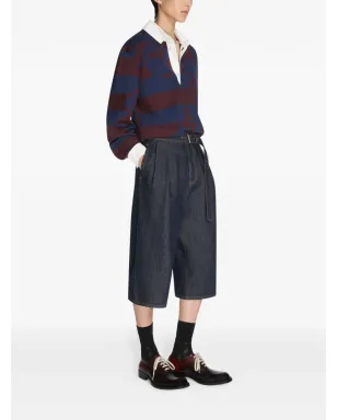 DRIES VAN NOTEN ベルト付きデニムショーツ ブルー - サムネイル3