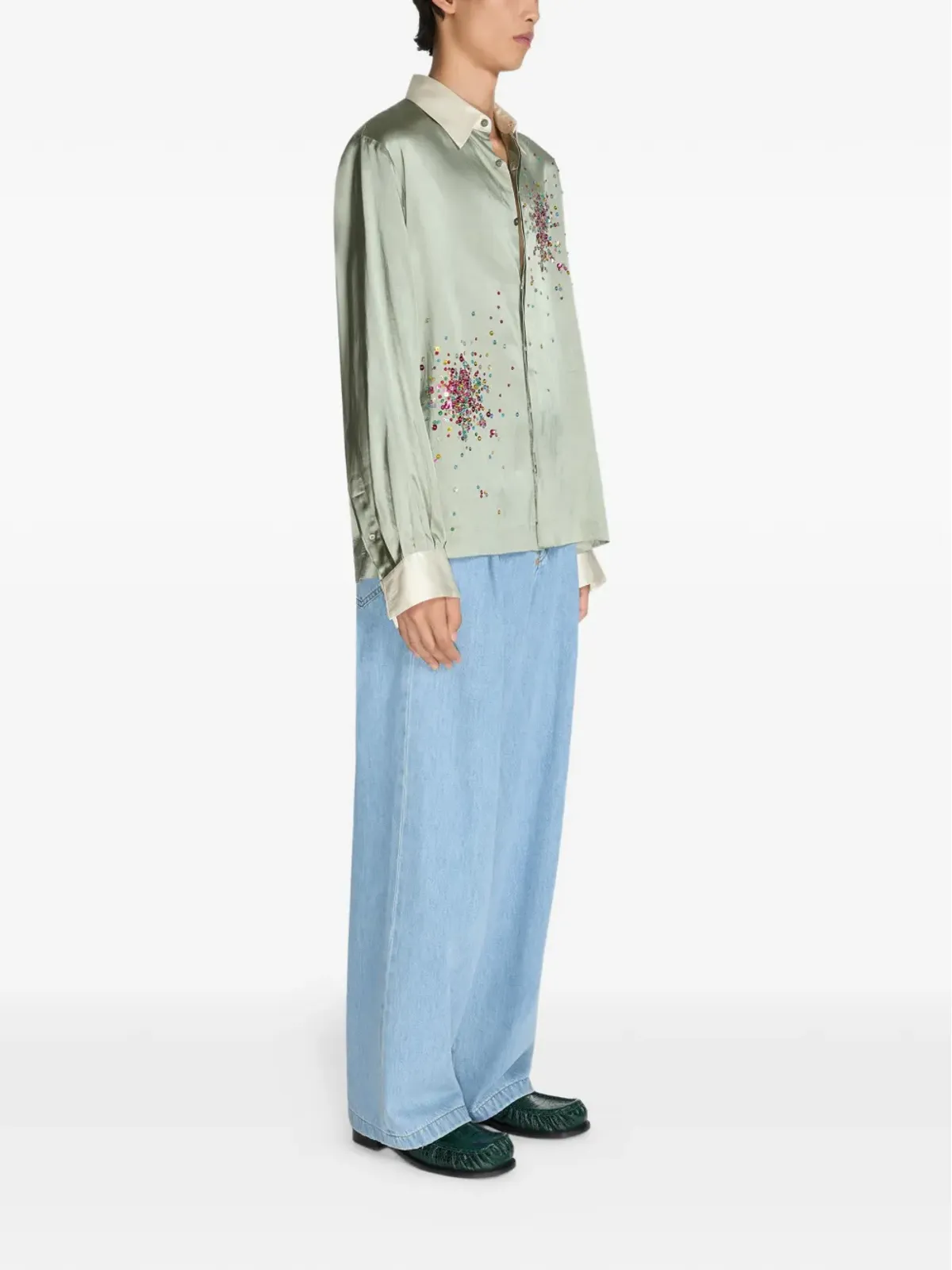 DRIES VAN NOTEN スパンコール装飾シャツ - 画像3