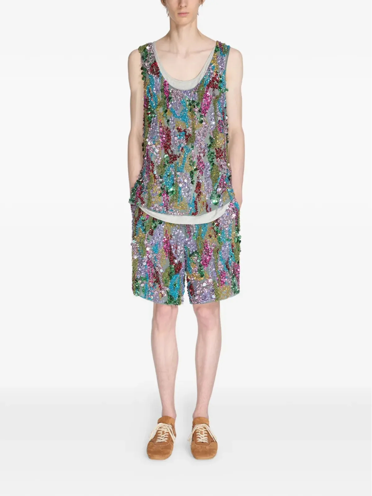 DRIES VAN NOTEN スパンコール装飾ショーツ - 画像2