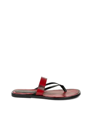 DRIES VAN NOTEN ストライプレザーサンダル - レッド - サムネイル1