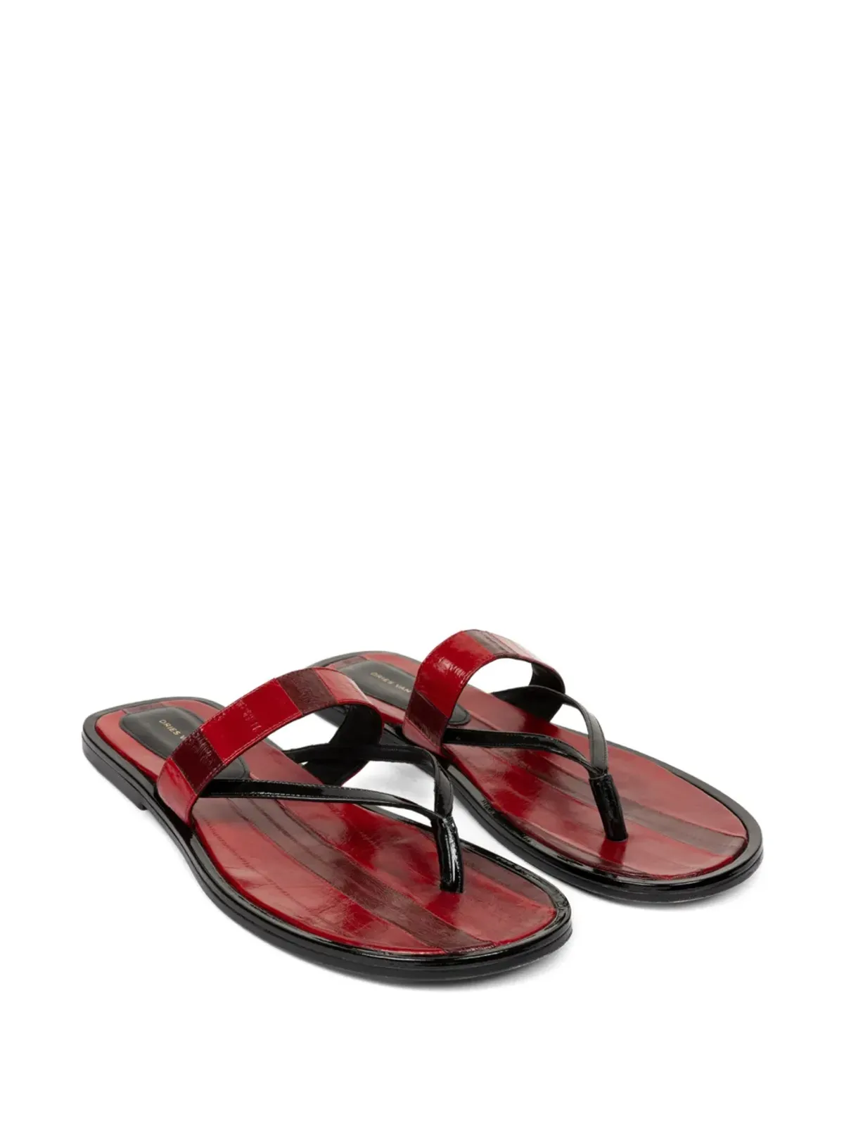 DRIES VAN NOTEN ストライプレザーサンダル - レッド - 画像2