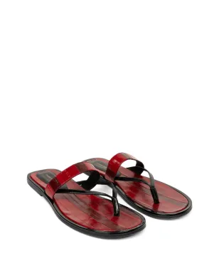 DRIES VAN NOTEN ストライプレザーサンダル - レッド - サムネイル2