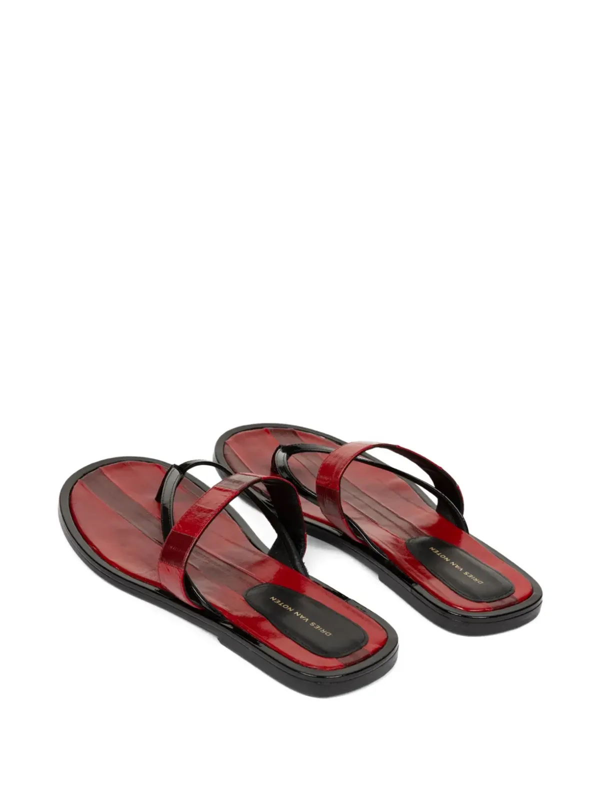 DRIES VAN NOTEN ストライプレザーサンダル - レッド - 画像3