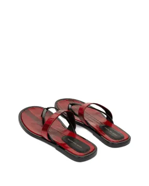 DRIES VAN NOTEN ストライプレザーサンダル - レッド - サムネイル3