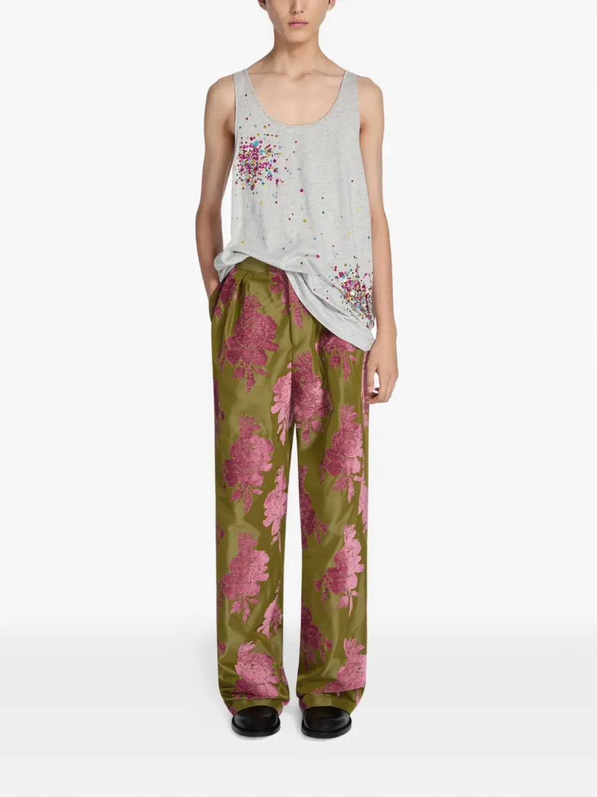 DRIES VAN NOTEN シークイン装飾のタンクトップ - 画像2