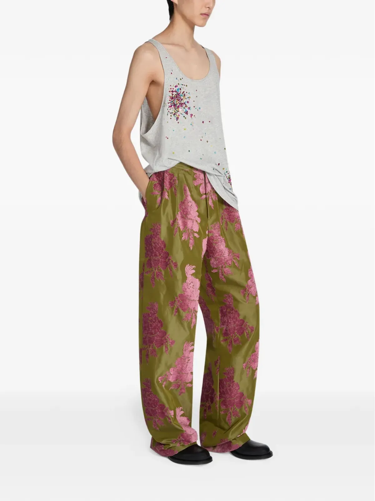 DRIES VAN NOTEN シークイン装飾のタンクトップ - 画像3