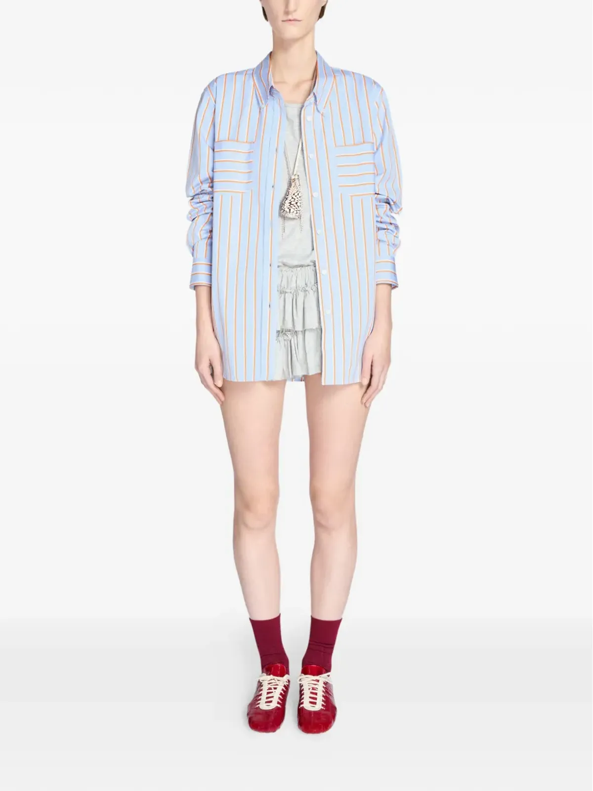 DRIES VAN NOTEN ストライプコットンシャツ - 画像2