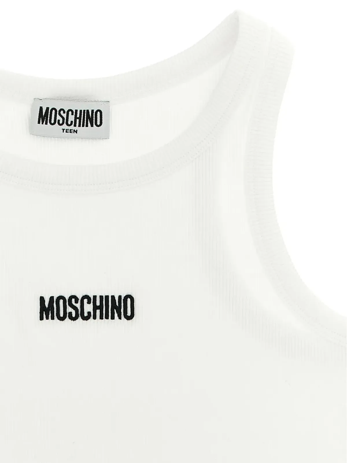 Moschino Kids lettering-logo tank-top - White - 画像3