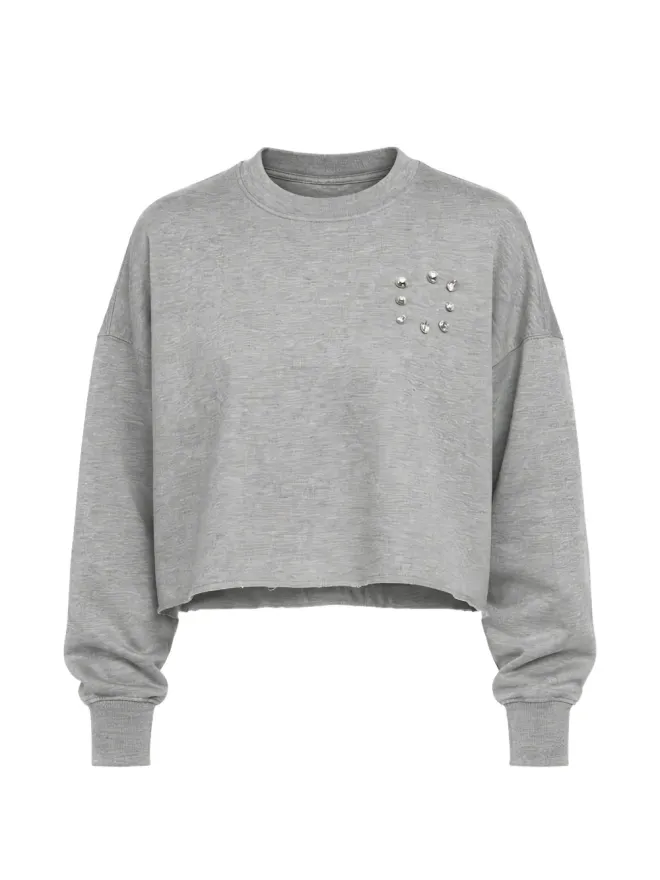 EZR EZR スタッズ付きクロップドスウェットシャツ - Greyの商品画像