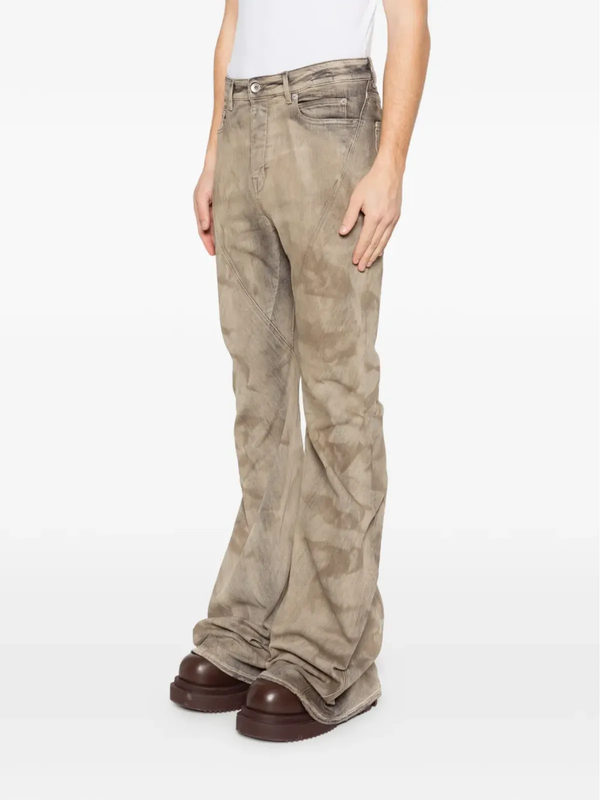 Rick Owens DRKSHDW ウォッシュド ブーツカットジーンズ - 画像3