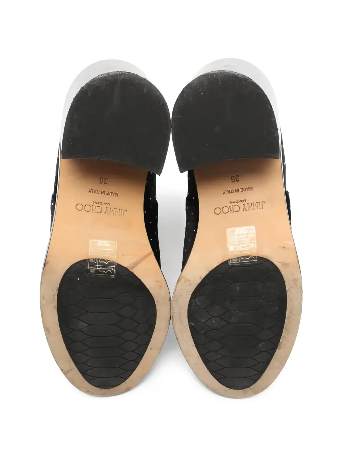 Jimmy Choo Pre-Owned 2000s ベルベットブーツ - 画像4