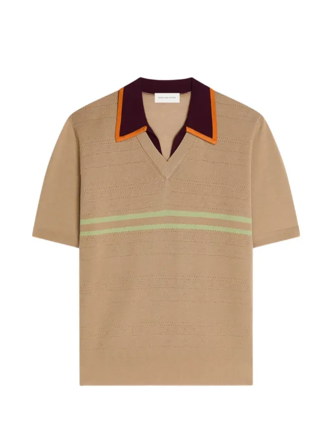 Dries Van Noten DRIES VAN NOTEN ストライプ メリノウール ポロシャツの商品画像
