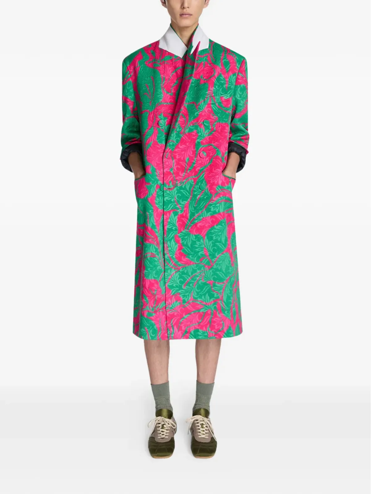 DRIES VAN NOTEN 花柄プリント ダブルブレストコート - 画像2