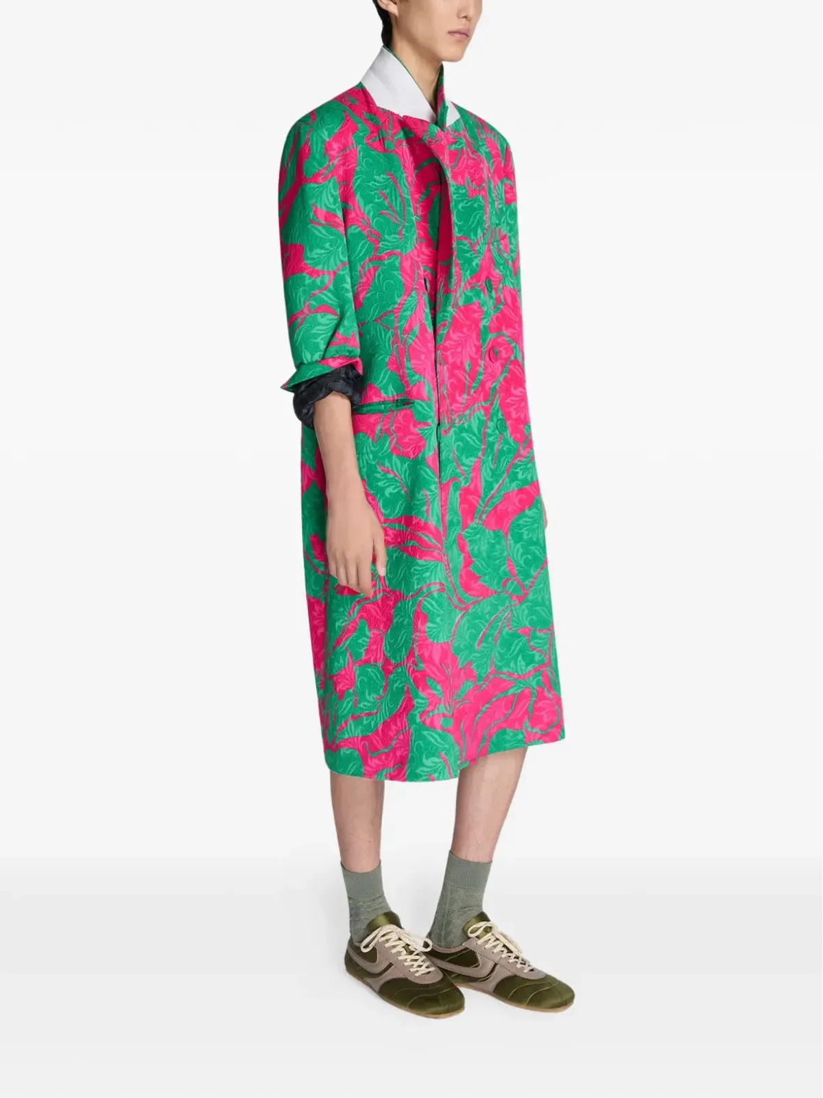 DRIES VAN NOTEN 花柄プリント ダブルブレストコート - 画像3