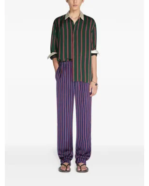 DRIES VAN NOTEN ストライプ柄ストレートレッグパンツ - サムネイル2