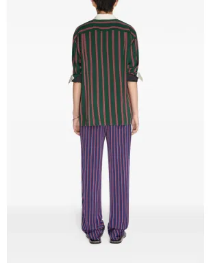 DRIES VAN NOTEN ストライプ柄ストレートレッグパンツ - サムネイル4